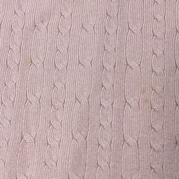 Vintage Pink Cable Knit Sweater 90s Charter Club Knitted V Neck Blouse Crewneck - Picture 9 of 17